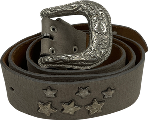 s.pa Grey Star Embossed Waist Belt One Size