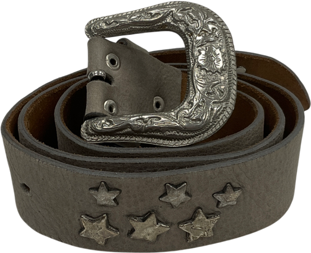 s.pa Grey Star Embossed Waist Belt One Size