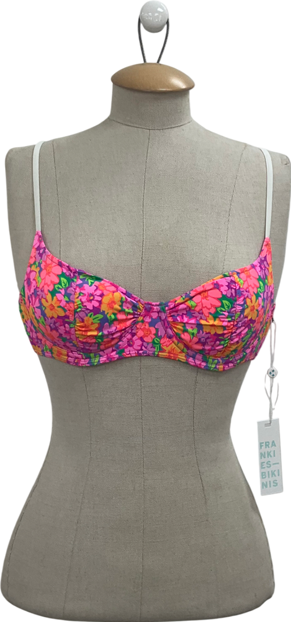 Frankies Bikinis Multicoloured Premium Dean Bikini Top In Daisy Pond UK XS