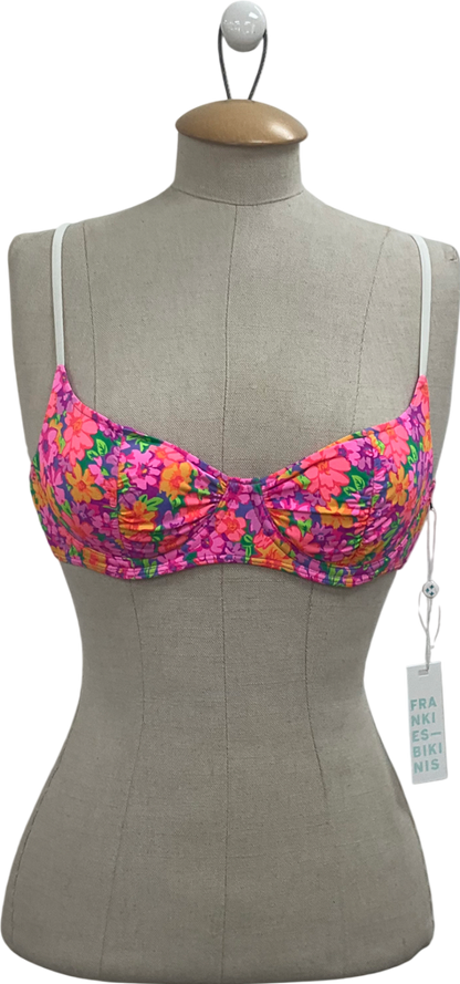 Frankies Bikinis Multicoloured Premium Dean Bikini Top In Daisy Pond UK XS