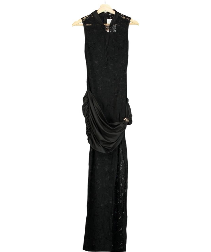 MURCI Black Lace Keyhole Maxi Dress UK 10