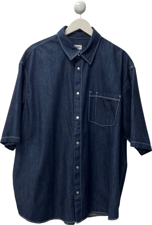 Weekday Blue Griffith Denim Oversized Shirt UK L