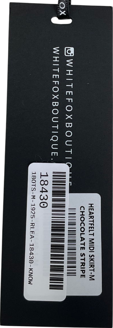 White Fox Brown Heartfelt Midi Skirt UK M