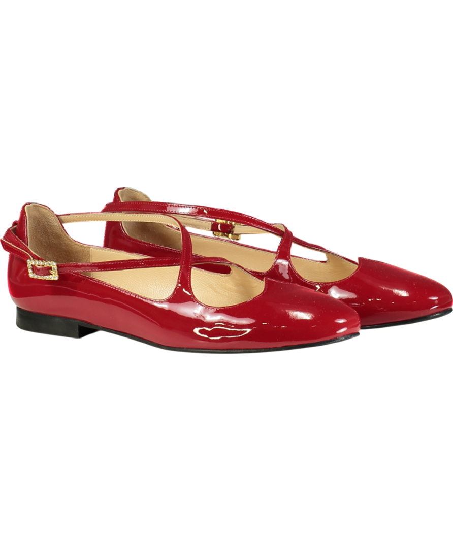 Camilia Elphick Red Lover Patent Flats UK 5 EU 38 👠