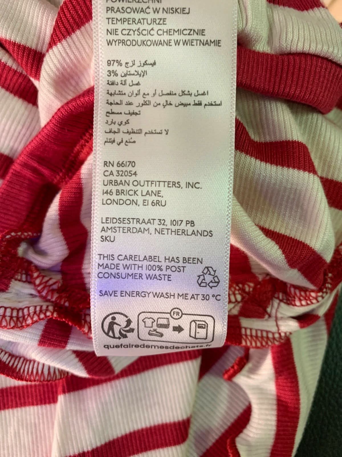 Anthropologie Out From Under Red and White Striped Lounge Shorts UK S