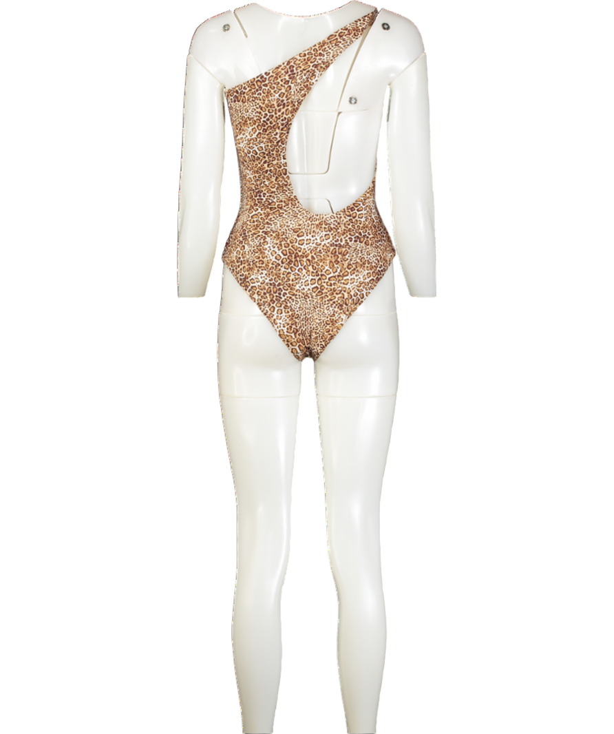 Vanessa Sposi Brown Leopard-print One-piece Swimsuit UK S