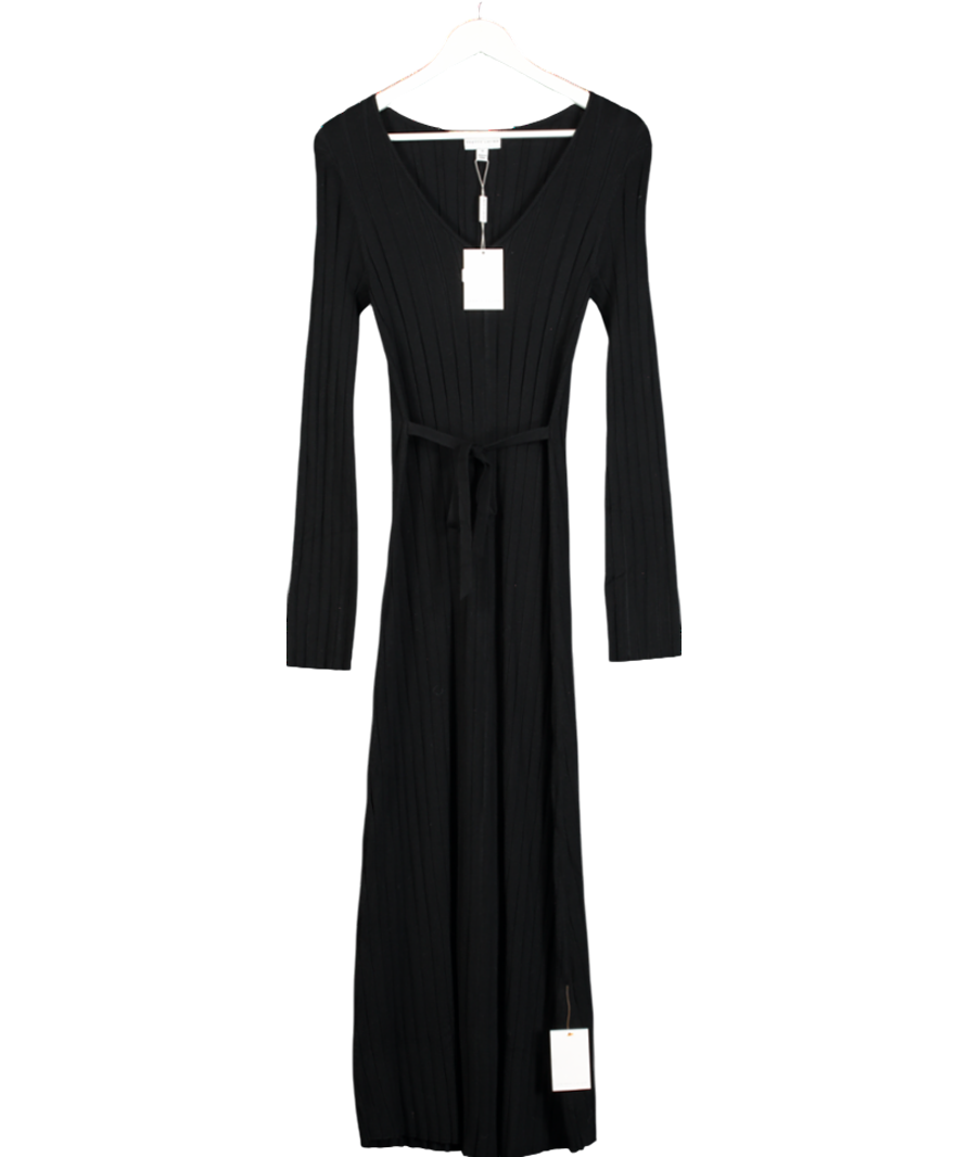 PRETTY LAVISH Black Scarlett Tie Knit Dress UK S