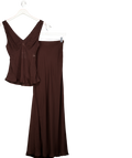 DISSH Chocolate Brown Chiffon Top And Maxi Skirt Set UK 6