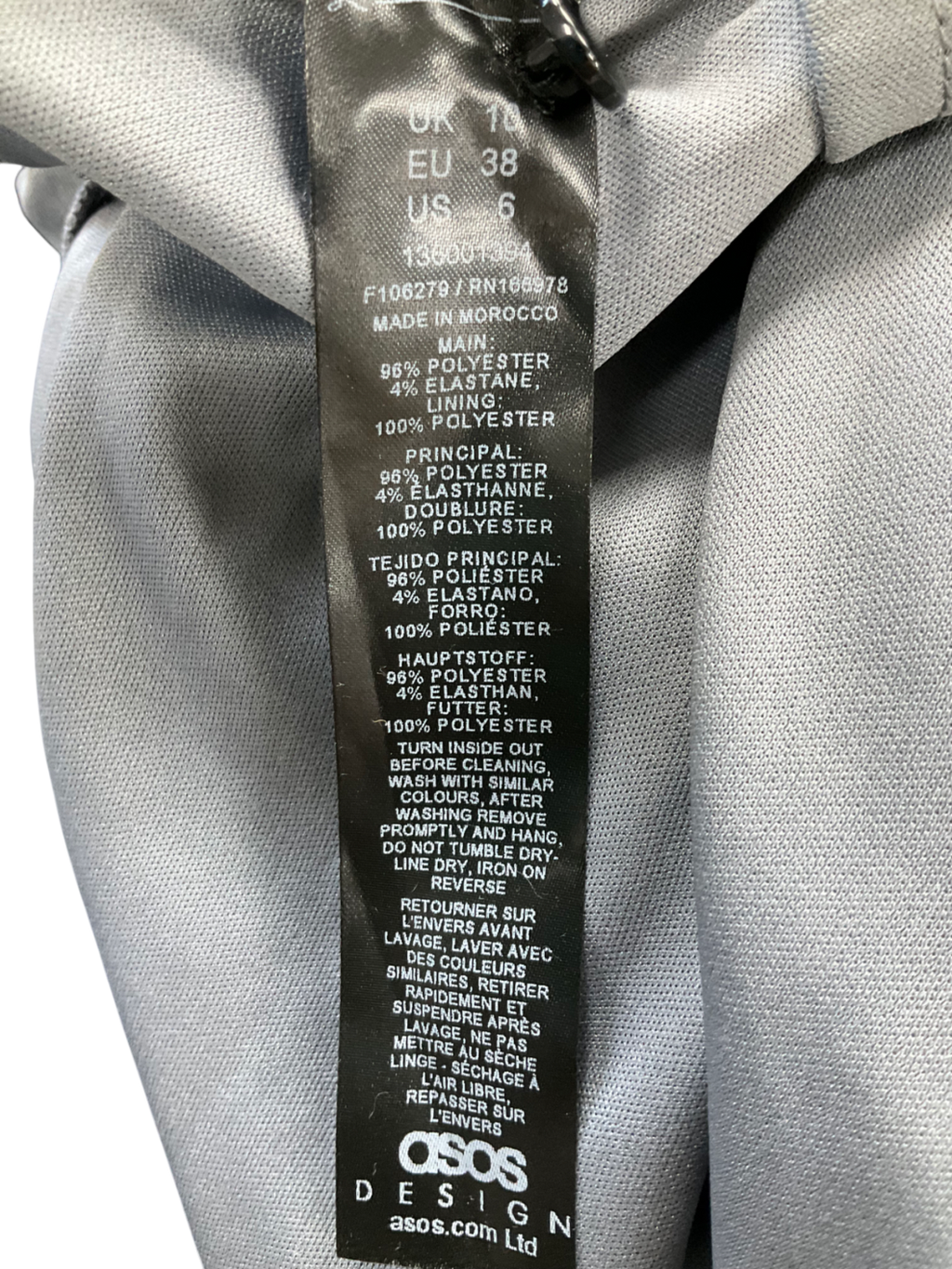 ASOS Grey Ruched Front Seam Midi Dress UK 10