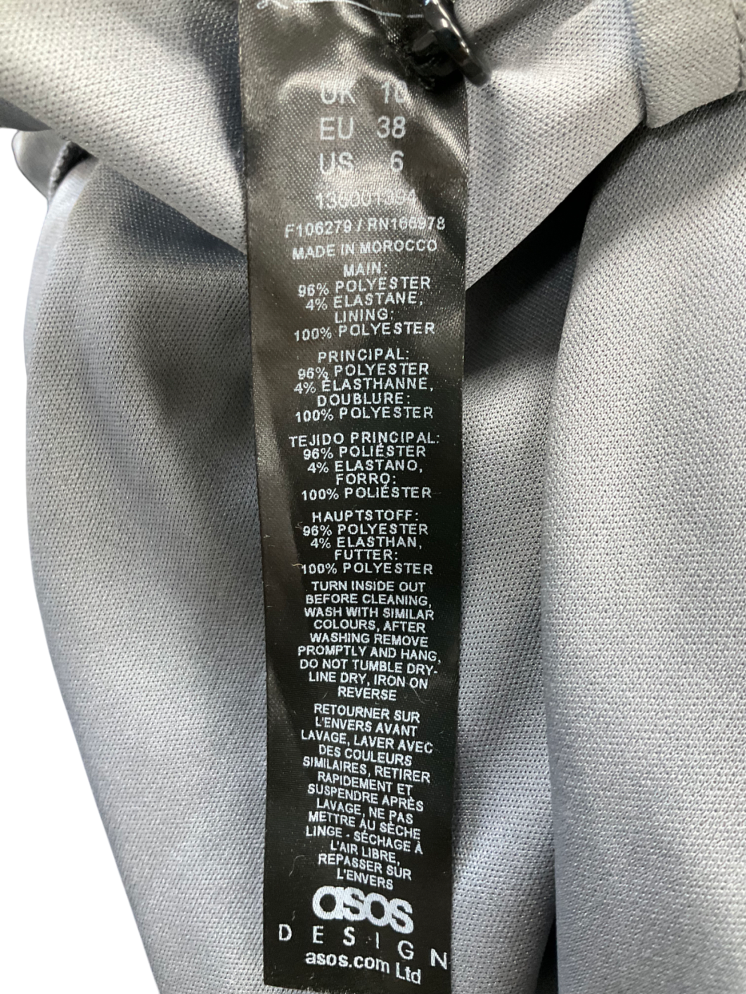 ASOS Grey Ruched Front Seam Midi Dress UK 10