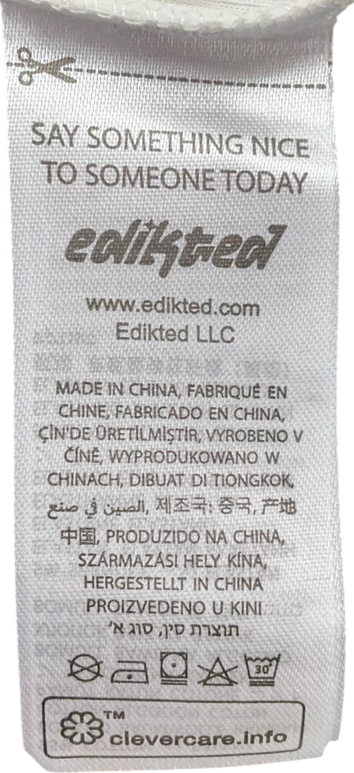 edikted White Equestrian T-shirt UK 8