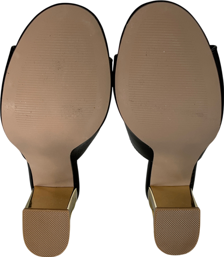 shoe dazzle Black Gold Block Heels UK 7 EU 40 👠