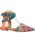 Sergio Amaranti Multicoloured Woven Pumps With Double Ankle Strap UK 4 EU 37 👠