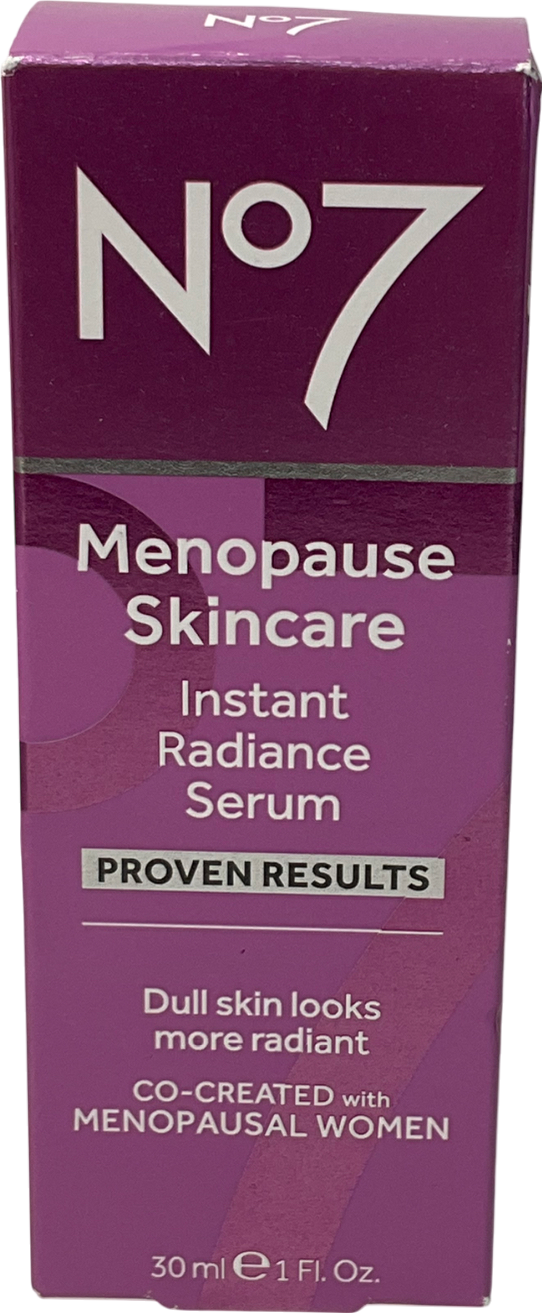 No7 Menopause Skincare Instant Radiance Serum 30ml