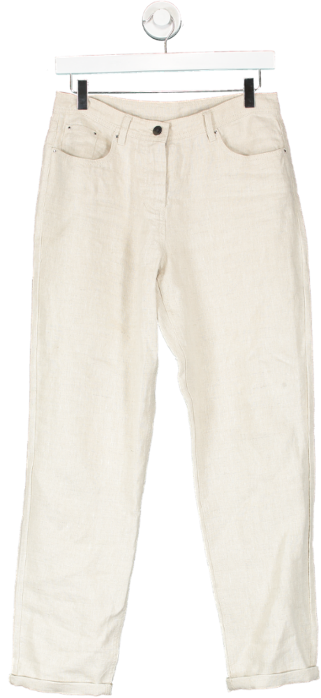 The White Company Beige Linen Trouser UK 6