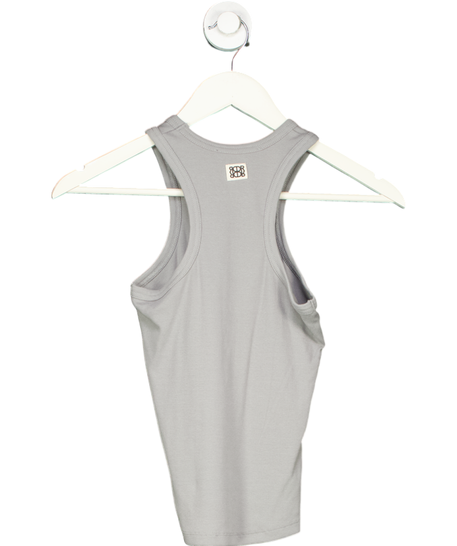 DE ROCOCO Grey Rib Sleeveless Tank Top UK S