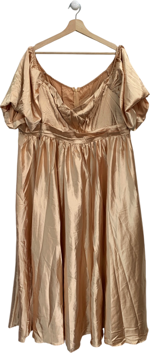 Pluswear Champagne Off-Shoulder Dress UK XXXL