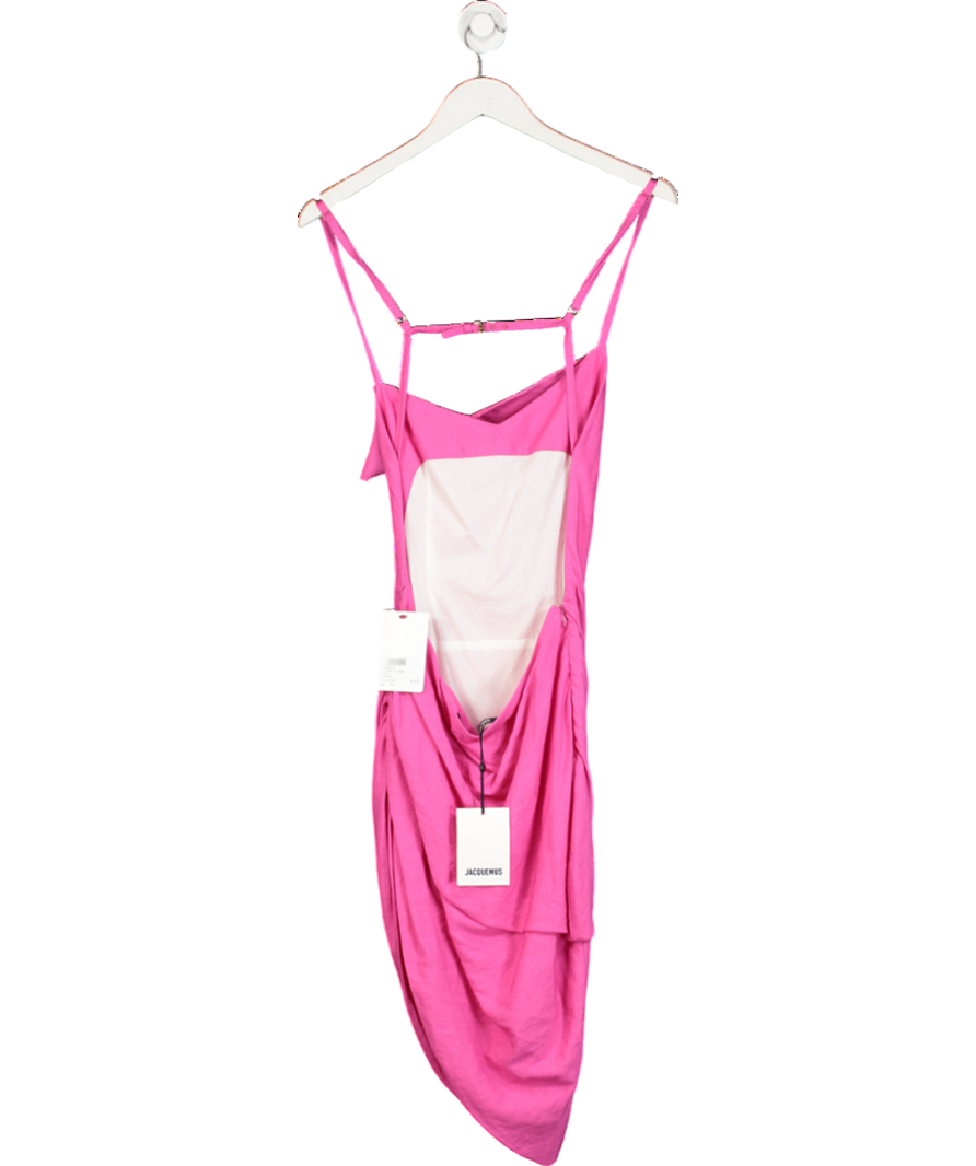 JACQUEMUS Pink Saudade Gathered Mini Dress UK 8