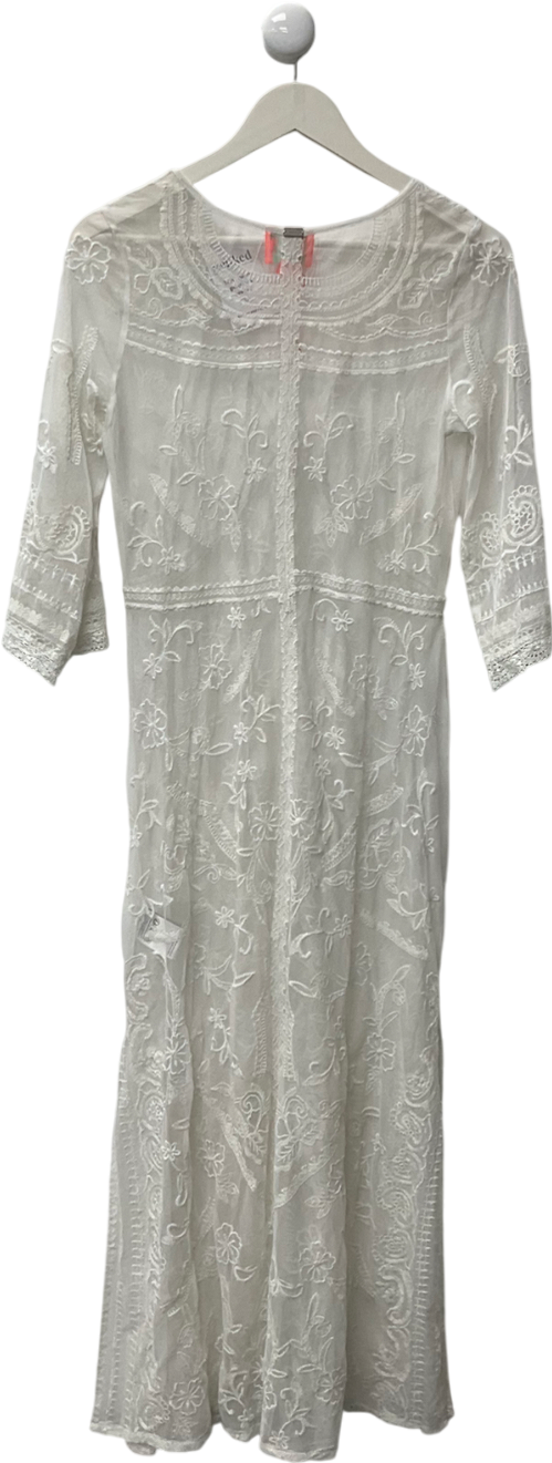 Superdry White Beach Cover Up Lace Maxi Dress UK 8