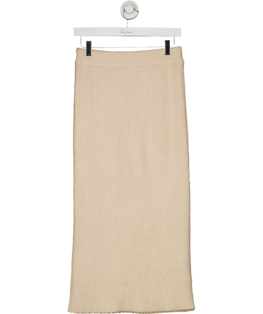 ZARA Cream Knitted Midi Skirt UK S