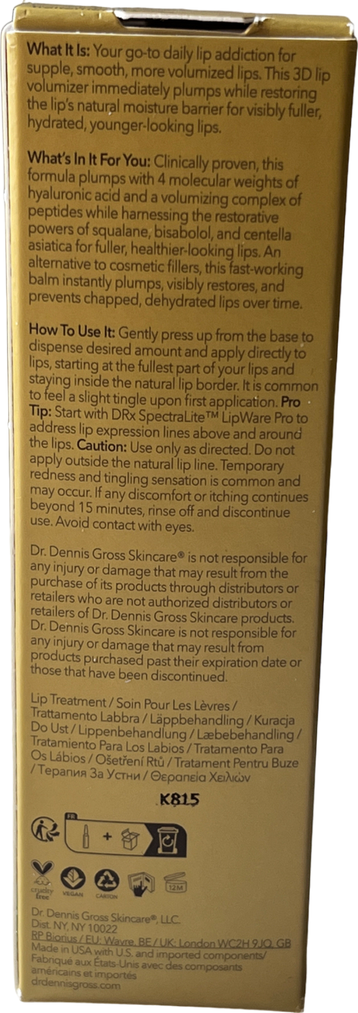 Dr Dennis Gross Derminfusions Plump + Repair Lip Treatment 10ml