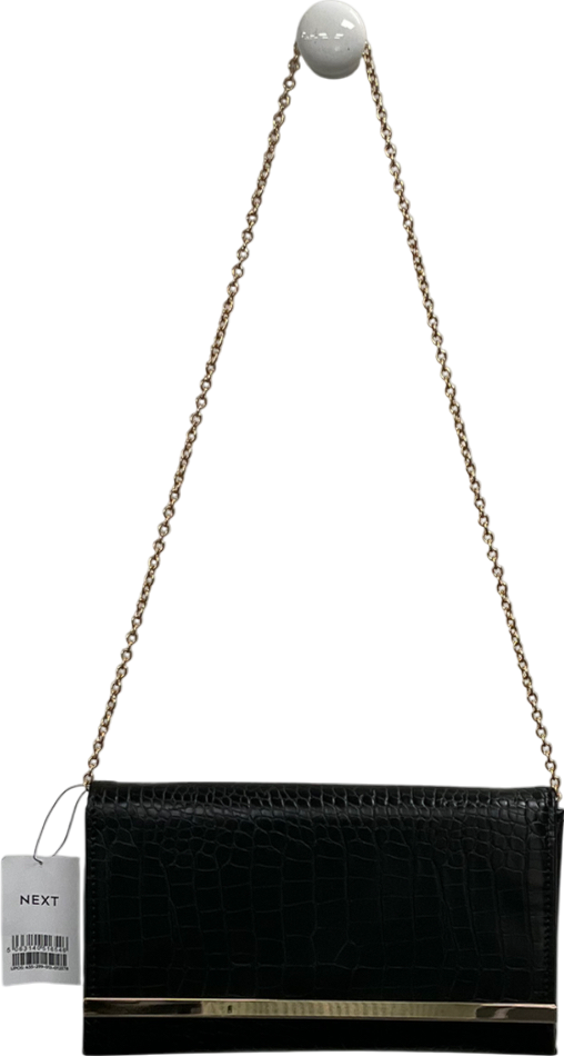 Next Black Clutch Bag With Detachable Body Chain One Size