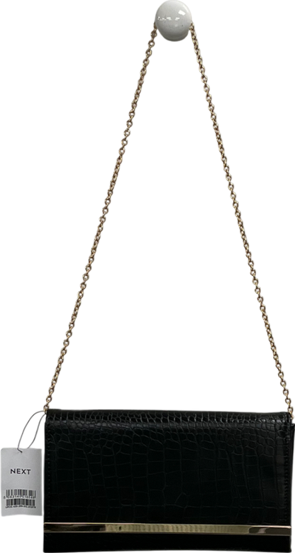 Next Black Clutch Bag With Detachable Body Chain One Size