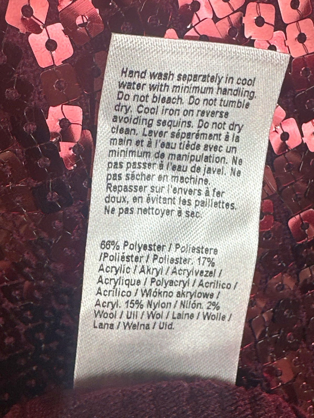 River Island Dark Red Sequin Bodycon Midi Dress UK 10