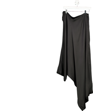 Anine Bing Black Roman One Sleeve Silk Midi Dress UK S