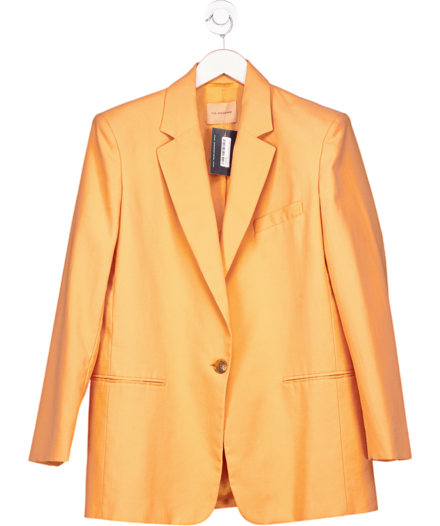 THE ANDAMANE Orange Single Breasted Blazer It40 UK 8