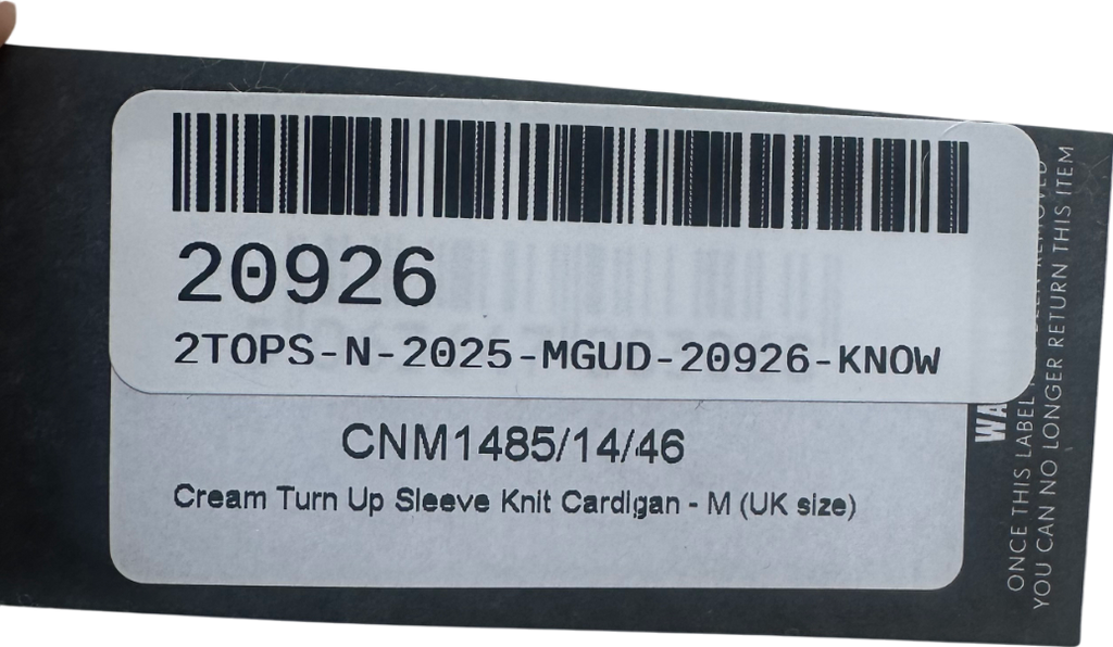 PrettyLittleThing Cream Thick Knit Button Up Cardigan UK M