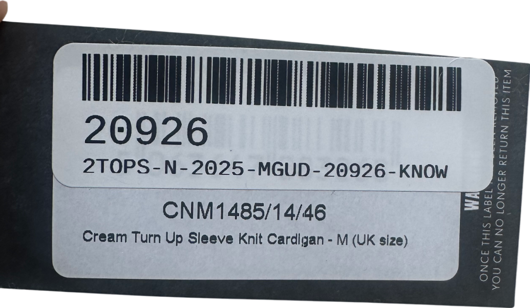 PrettyLittleThing Cream Thick Knit Button Up Cardigan UK M