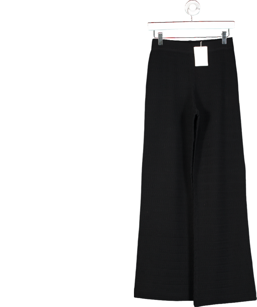 PRETTY LAVISH Black Bridget Crochet Trousers UK XS