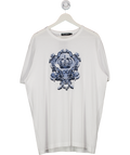 Dolce & Gabbana White Cotton T-shirt With Heraldic 'dg' Print UK 4XL