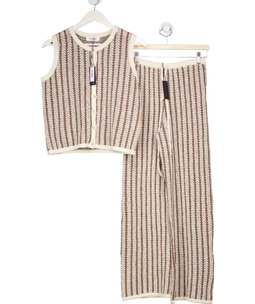 4th & Reckless Brown Knitted Sleeveless Top And Wide Leg Co-ord UK 6