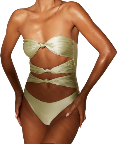 Aria Cove Mint Green Cut Out Onepiece Swimsuit UK S