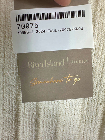 River Island Cream Ribbed Sleeveless Maxi Dress Somewhere To Go UK 6