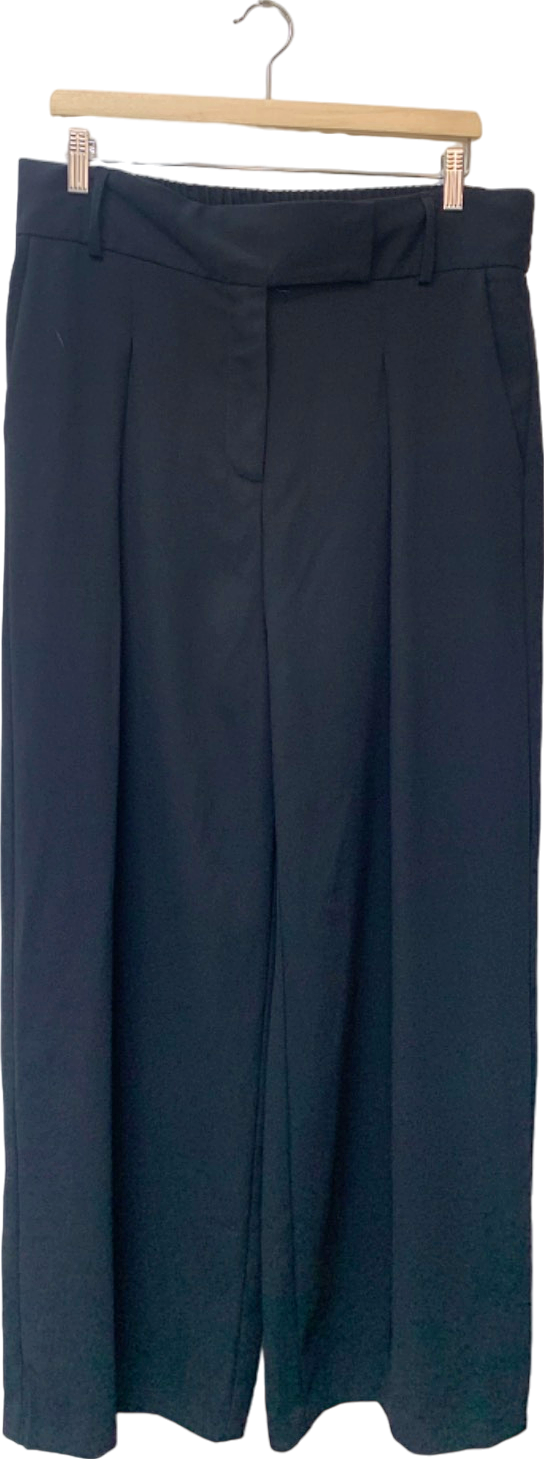 River Island Black Wide Leg Trousers UK 18