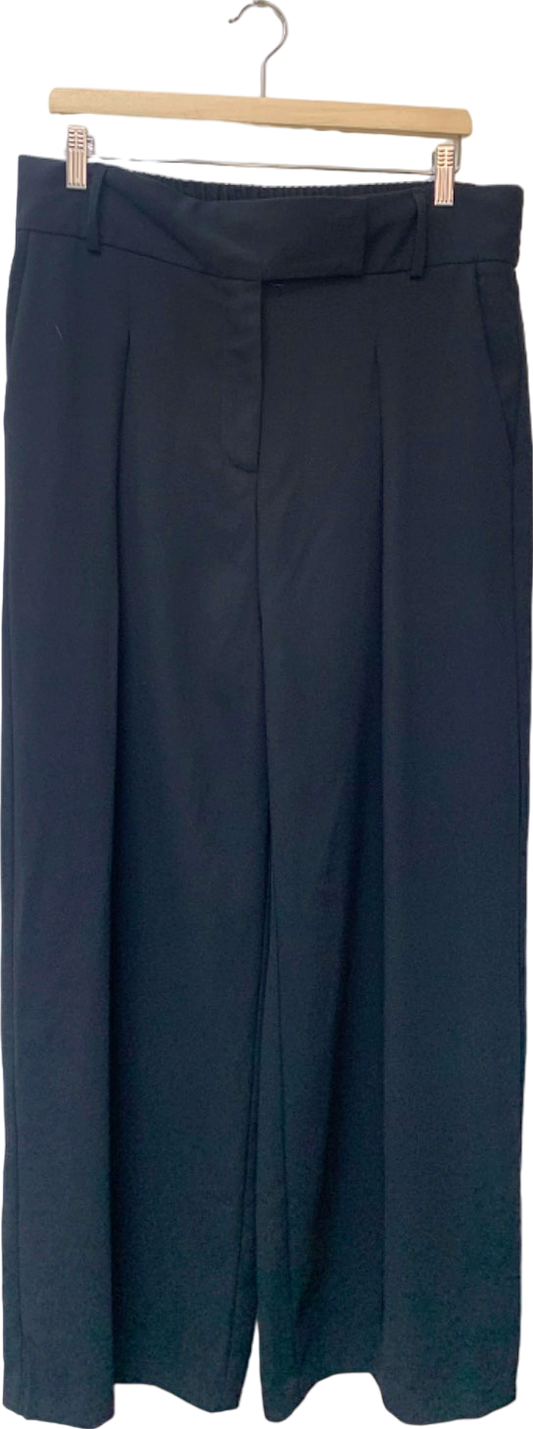 River Island Black Wide Leg Trousers UK 18