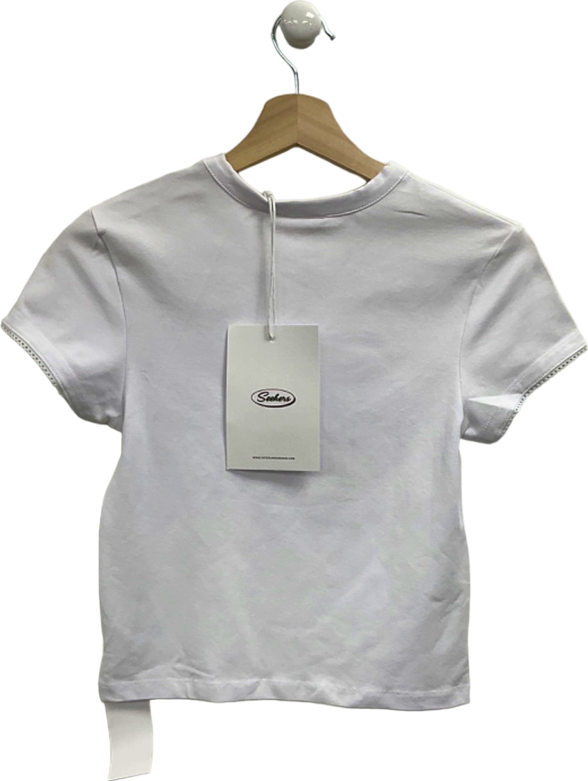 Sisters and Seekers White Lana Baby Tee UK S