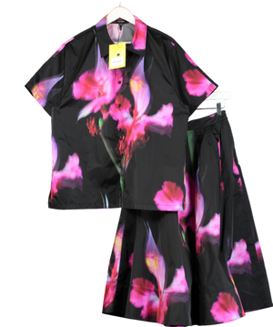 Marc Jacobs Black Abstract Print Shirt And Skirt Co-ord UK XS/S