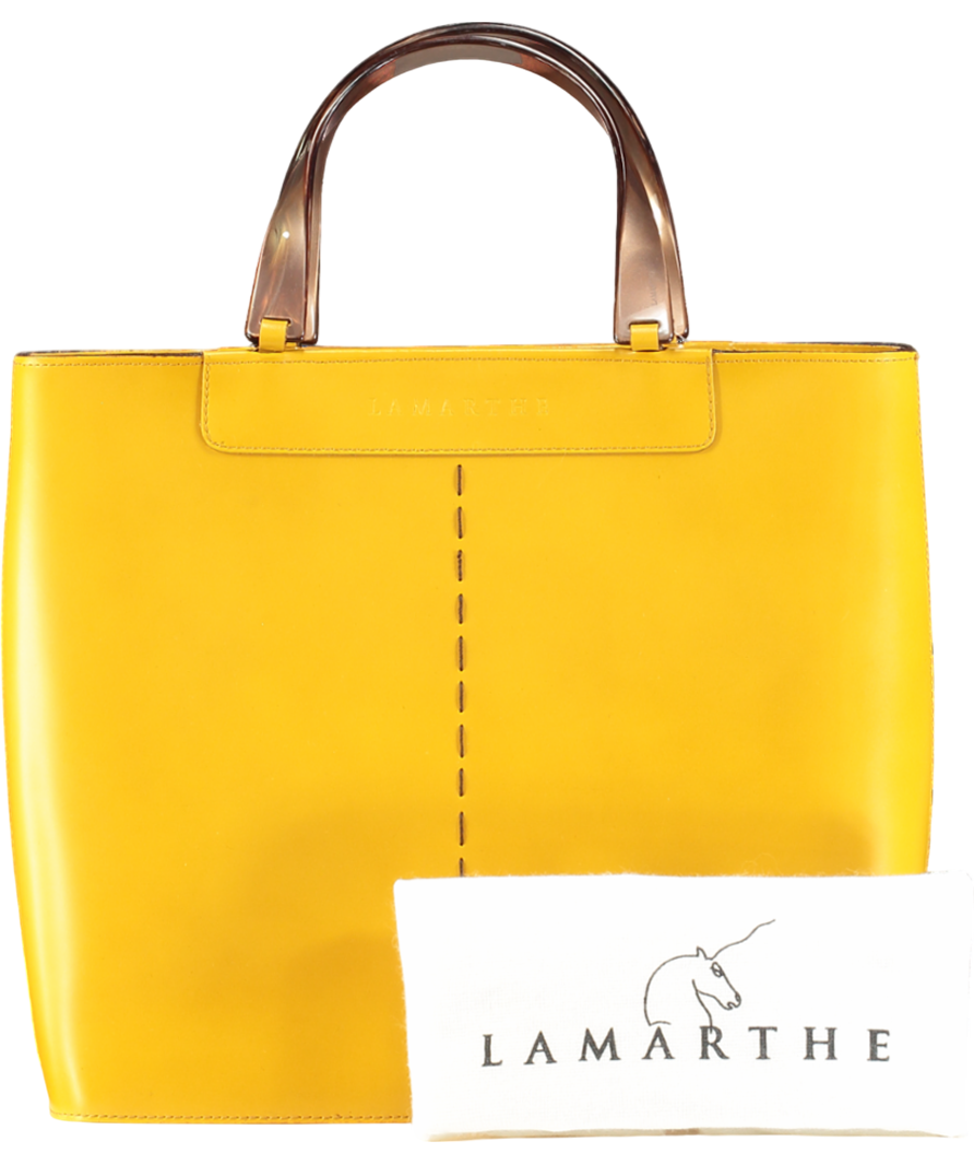 LAMARTHE PARIS Mustard Yellow Top Handle Handbag