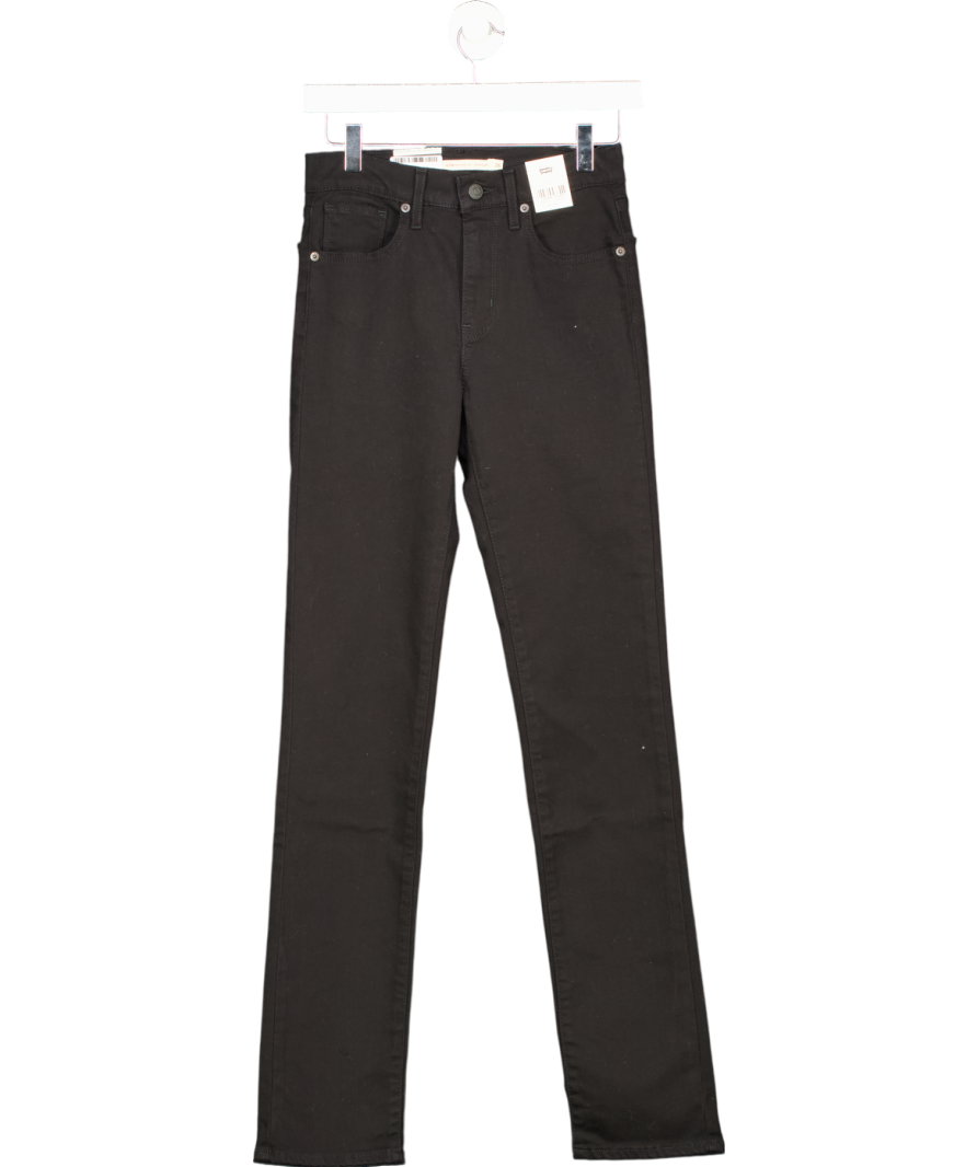 levis Black 724 High Rise Straight Jeans UK 26