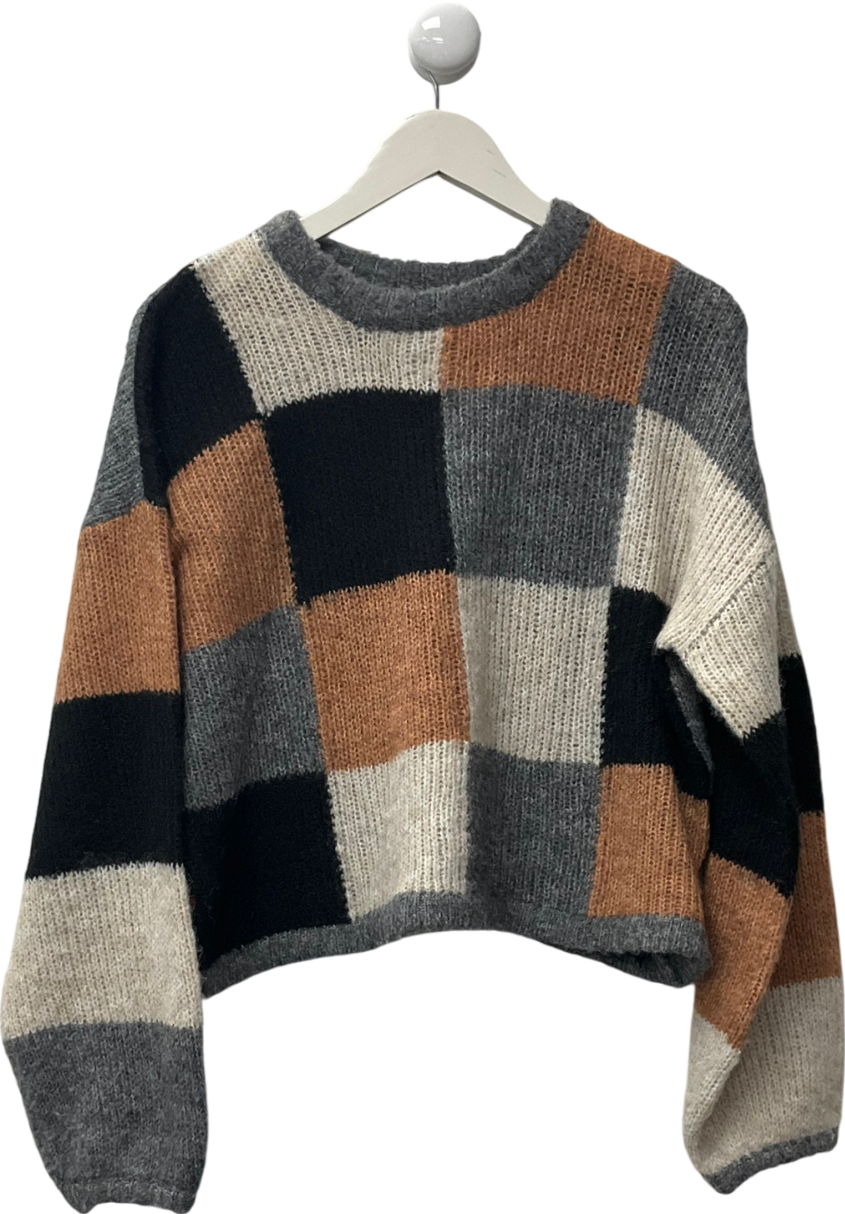 Aligne Multicoloured Genoa Patchwork Knitted Jumper UK M