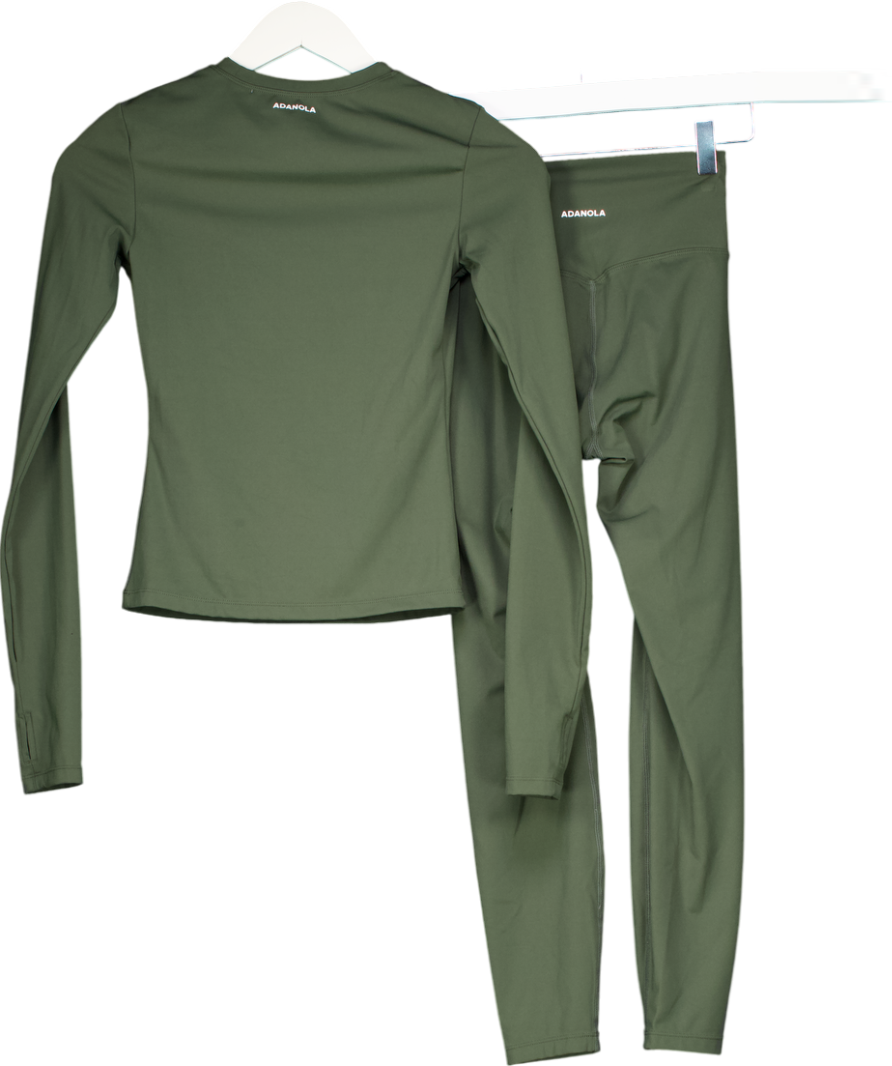 Adanola Dark Green Ultimate Long Sleeve Top And Leggings Set UK XS