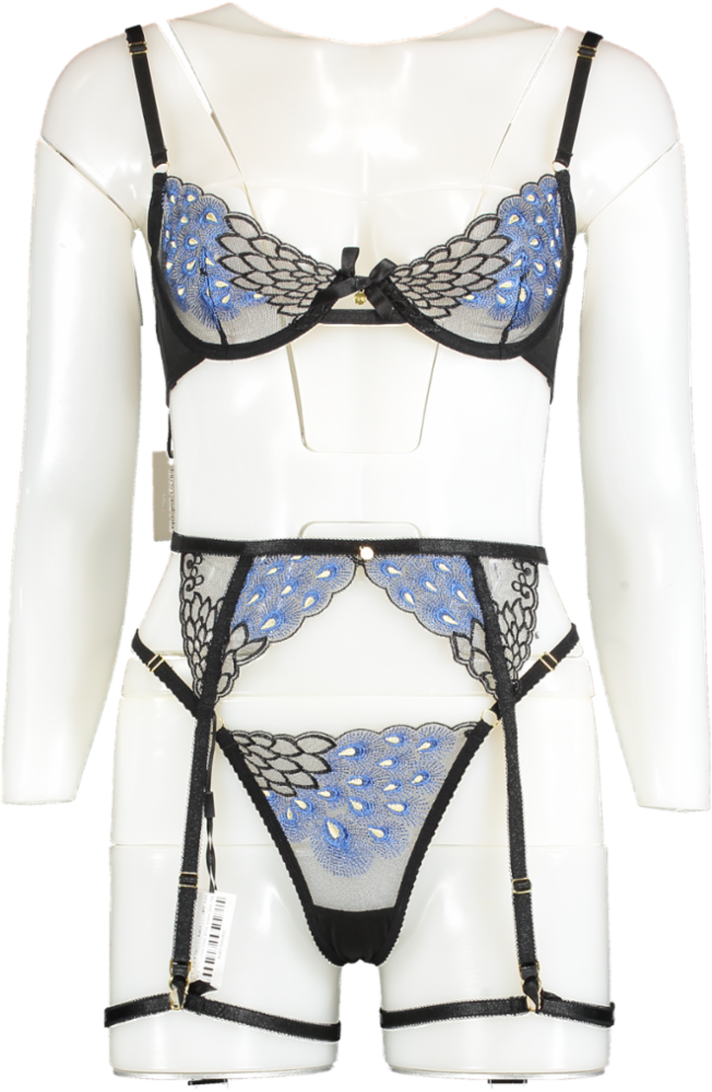 Forever And A Day Pia Garter Set Black UK S