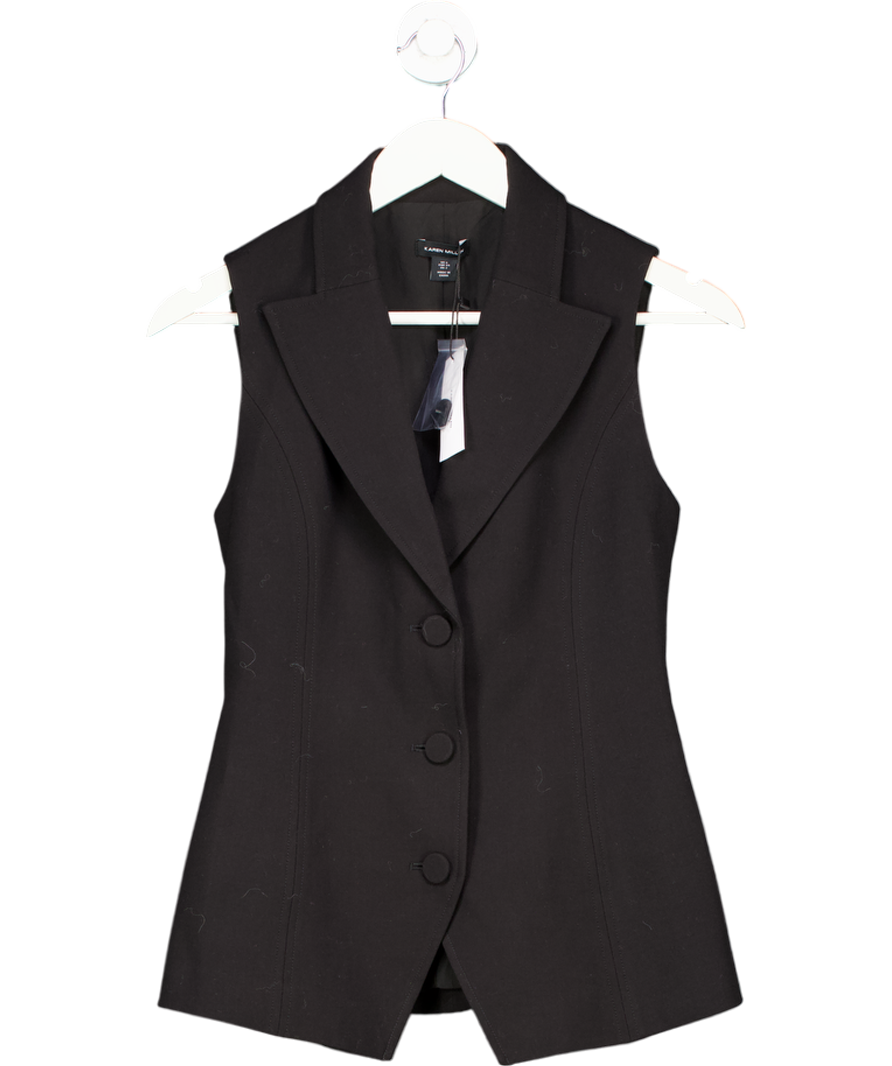 Karen Millen Black Tailored Waistcoat UK 6