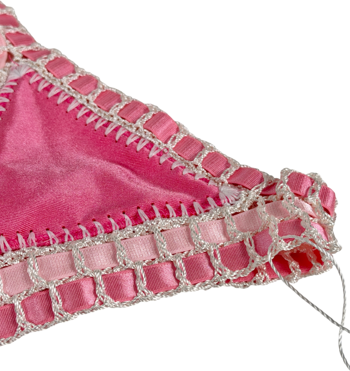 LUXSEA Pink Malibu Crochet Bikini Top UK S
