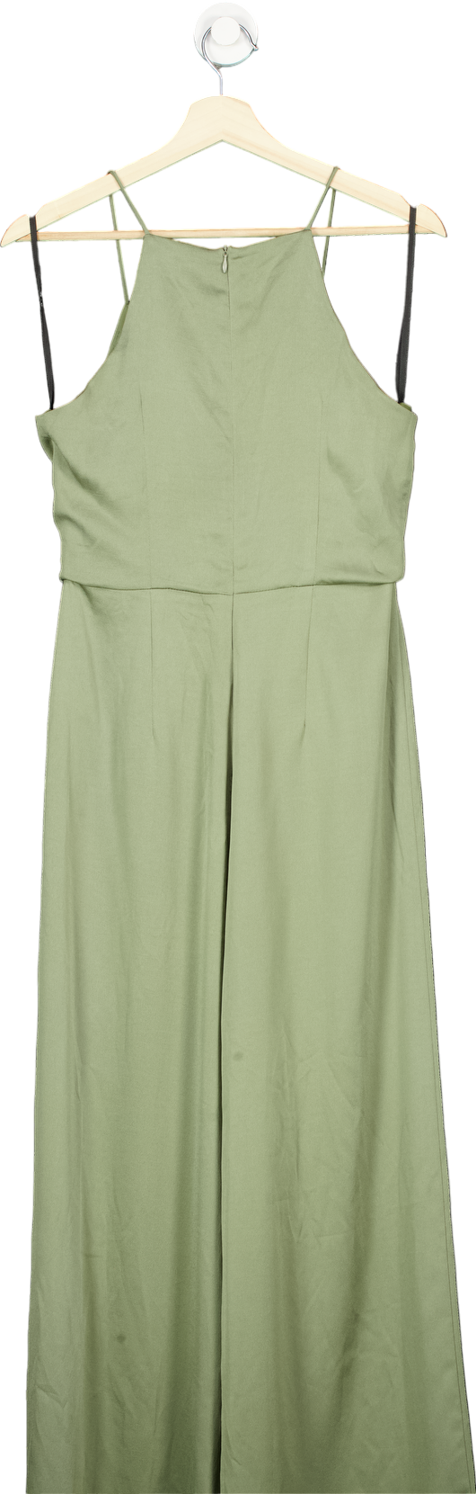 Another Look Olive Green Wide Leg Jumpsuit UK 10