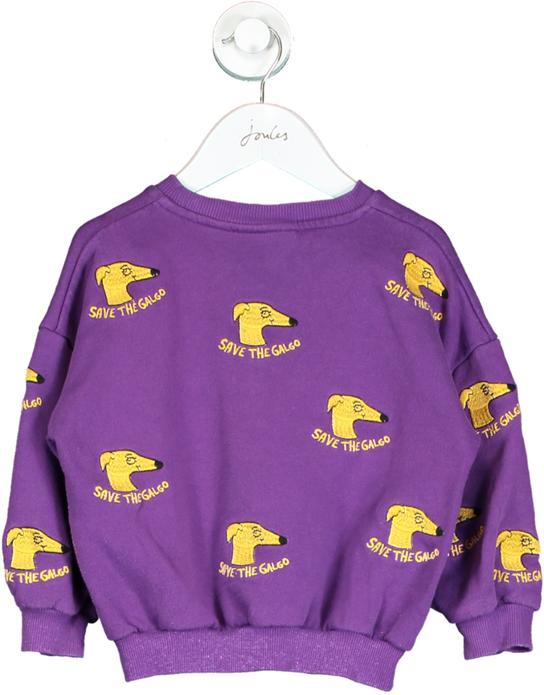 Mini Rodini Purple 'Save the Galgo' Sweatshirt UK 4-5 yrs